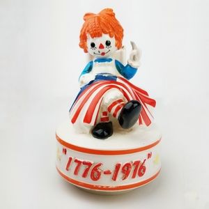 Antique Musical Betsy Ross Raggedy Ann Figurine
